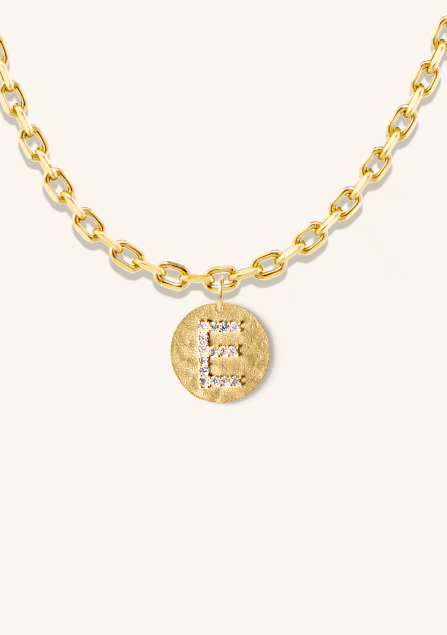 Gold Initial Coin Medallion Pendant Necklace