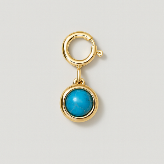 Micro turquoise stone charm