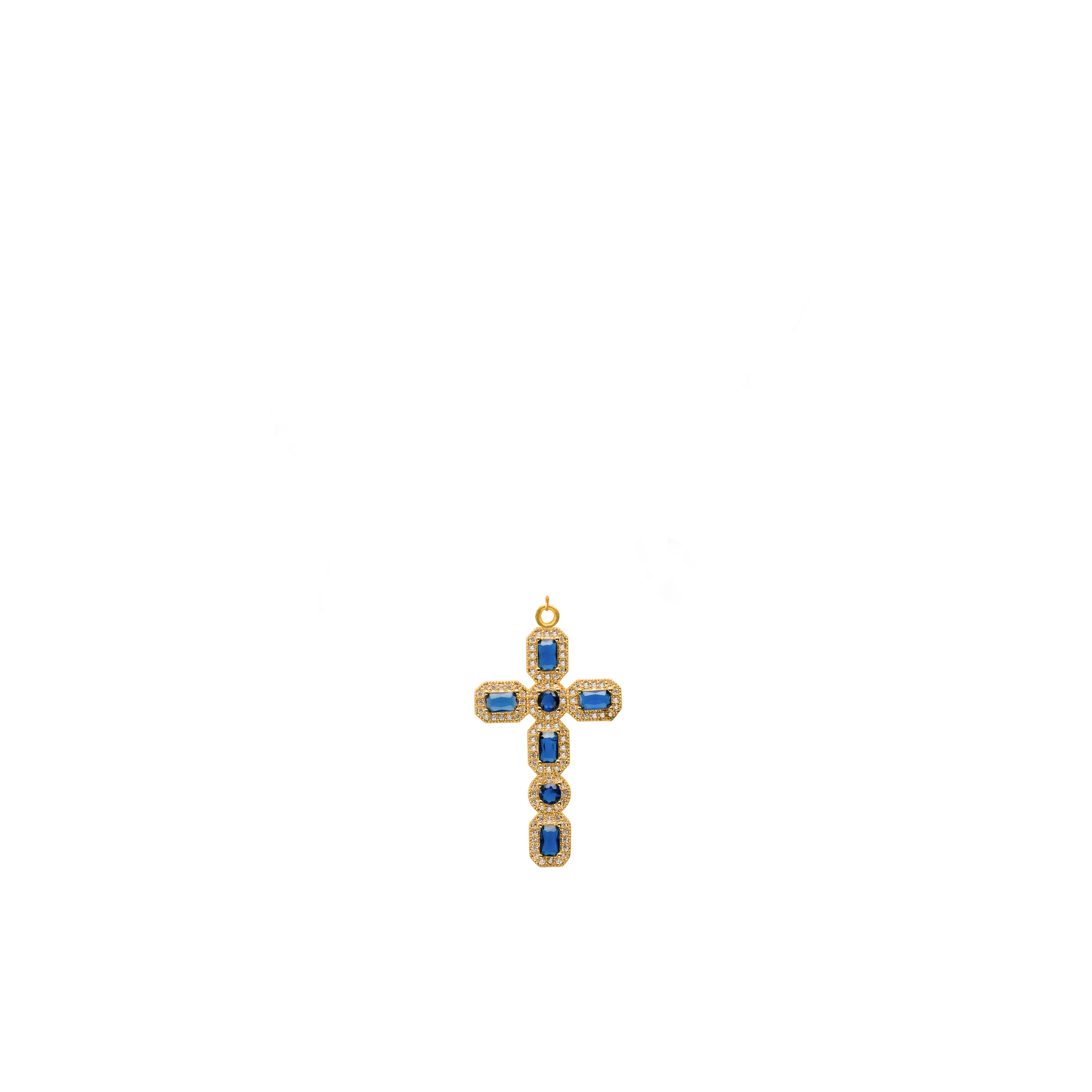 Micro Páve navy cross pendant