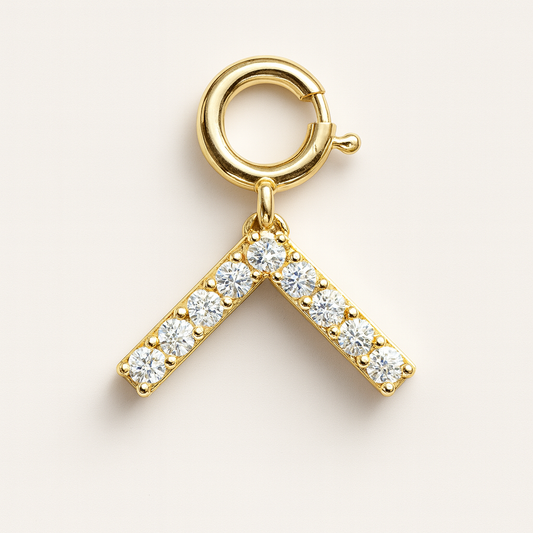 White V wishbone Charm