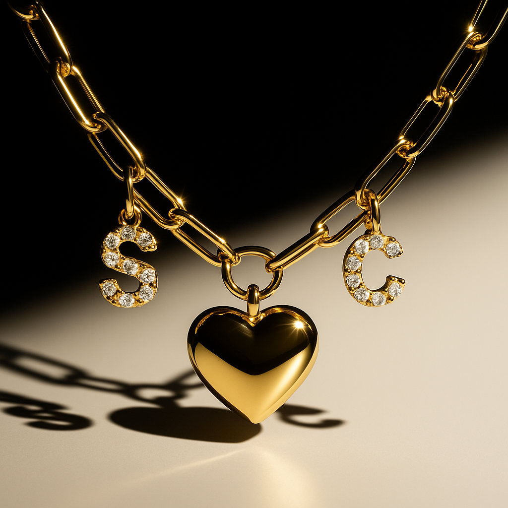 2 initial gold perfume necklace