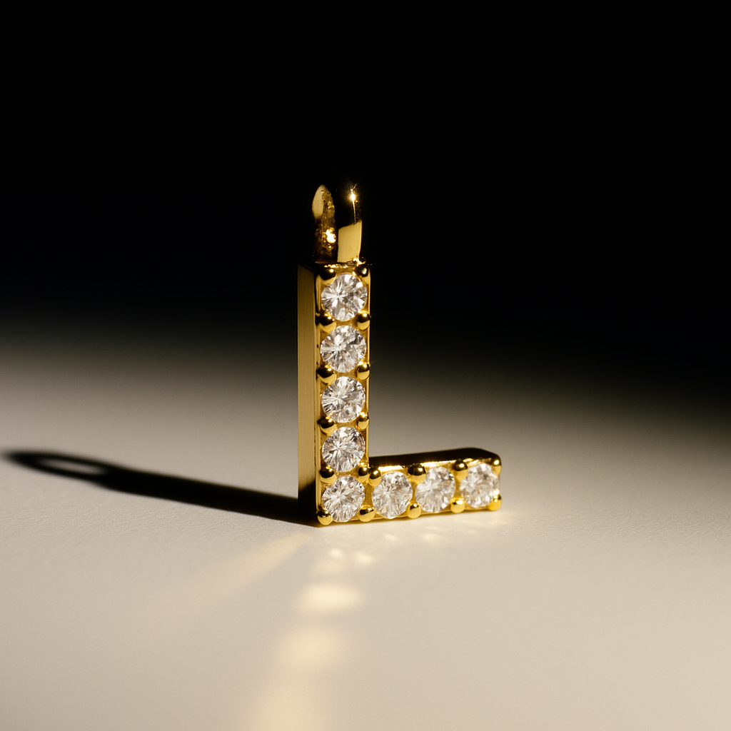 Diamond Gold Initial Charm