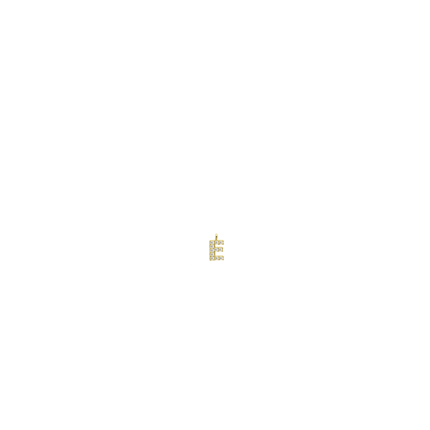 White Diamond Initial Charm - E