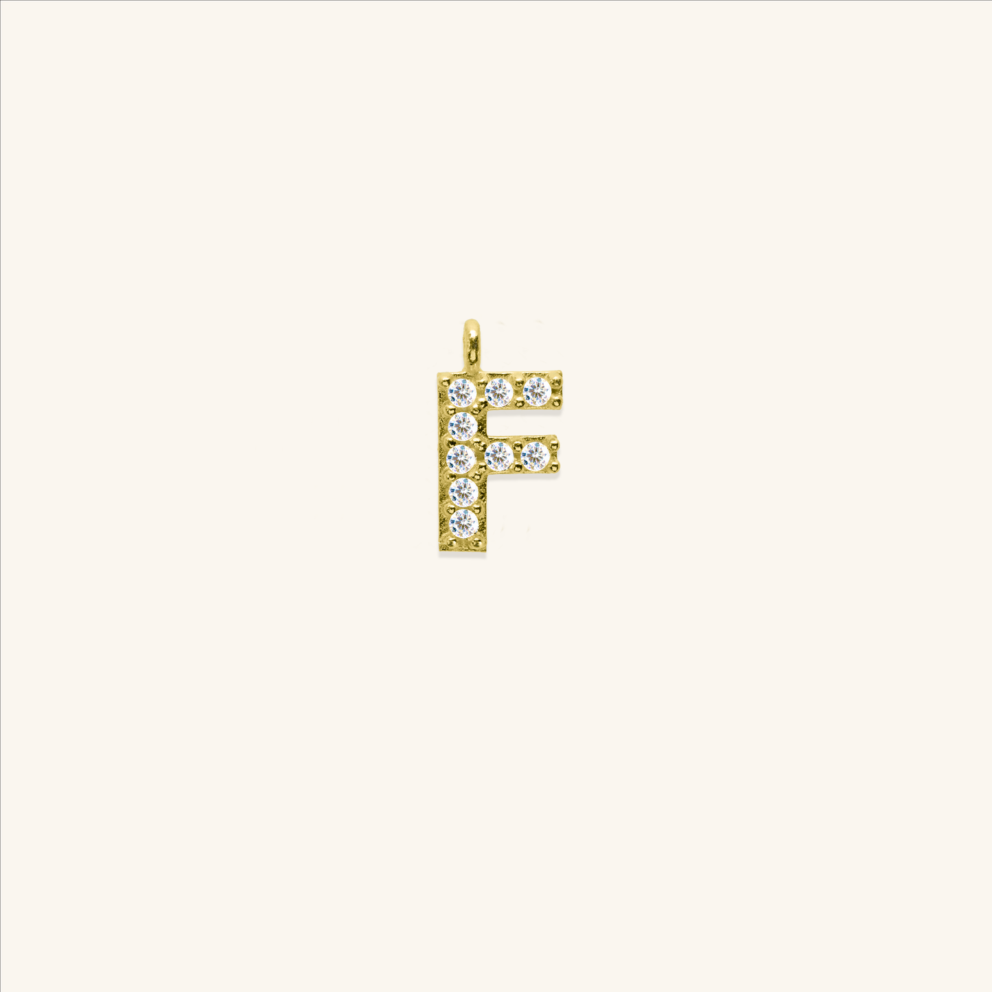 White Diamond Initial Charm - F