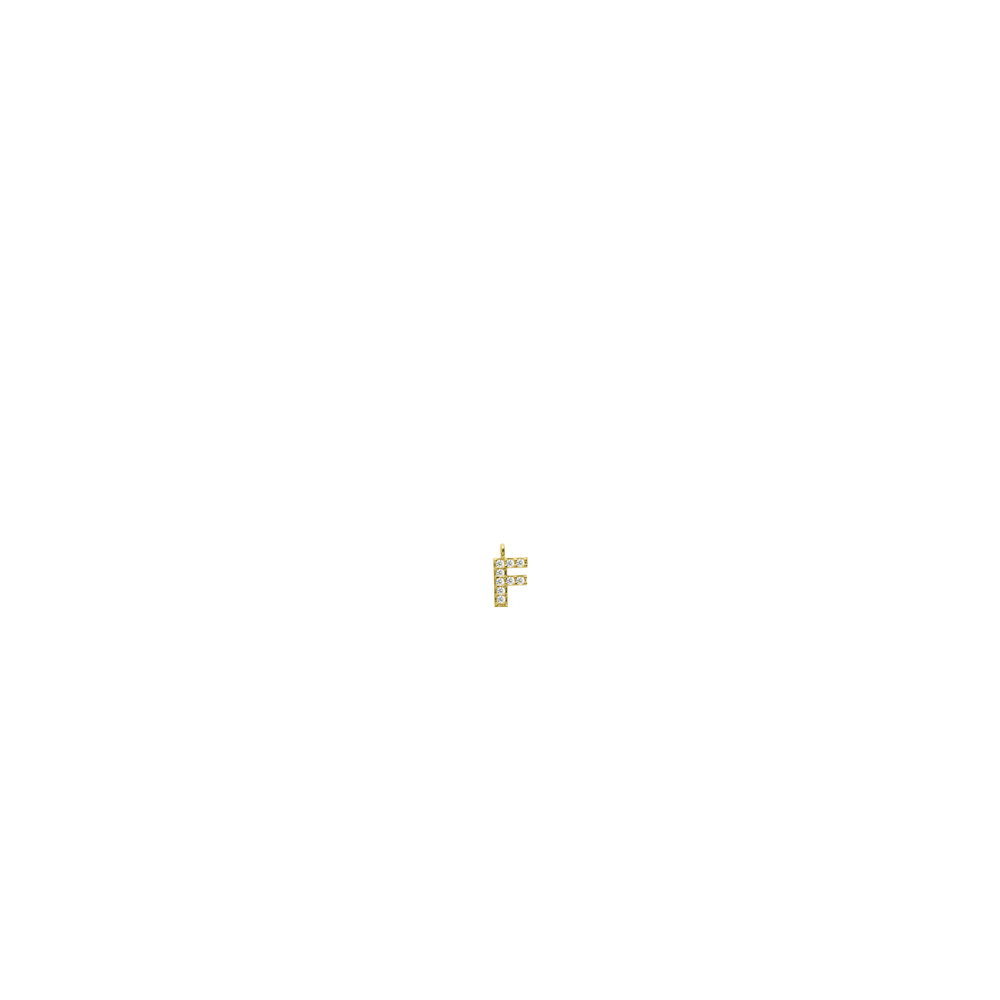 White Diamond Initial Charm - F