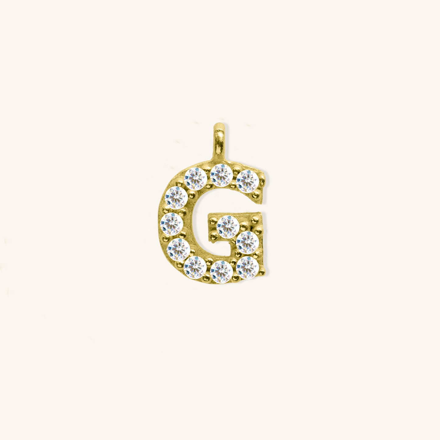 White Diamond Initial Charm - G