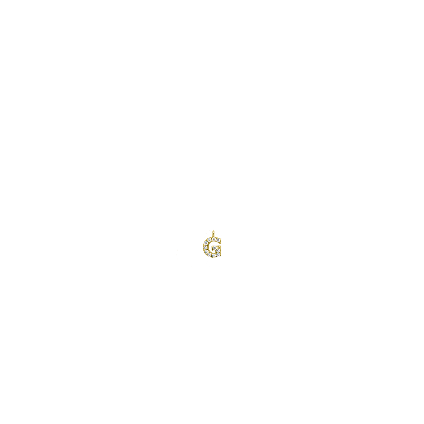 White Diamond Initial Charm - G
