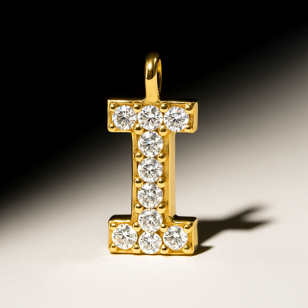 Diamond Gold Initial Charm
