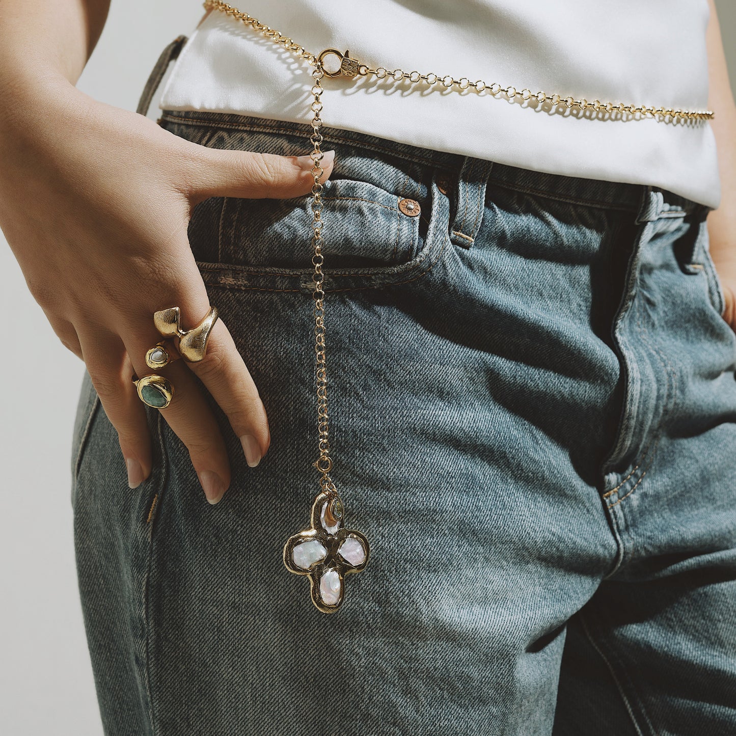 Gold rolo 3-in-1 necklace
