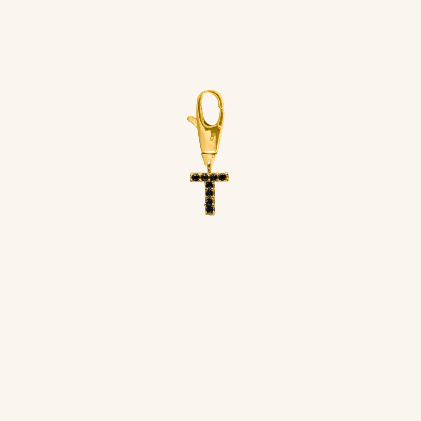 Gold Black Initial Pendant