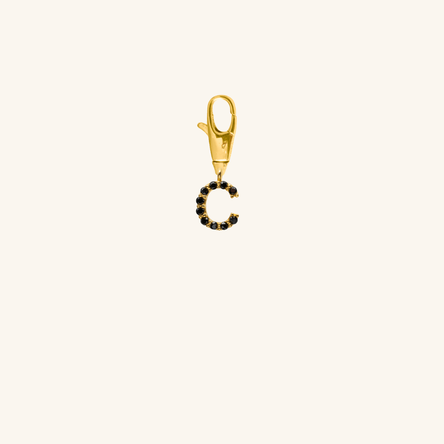 Gold Black Initial Pendant