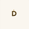  Gold Black Initial Charm - D 