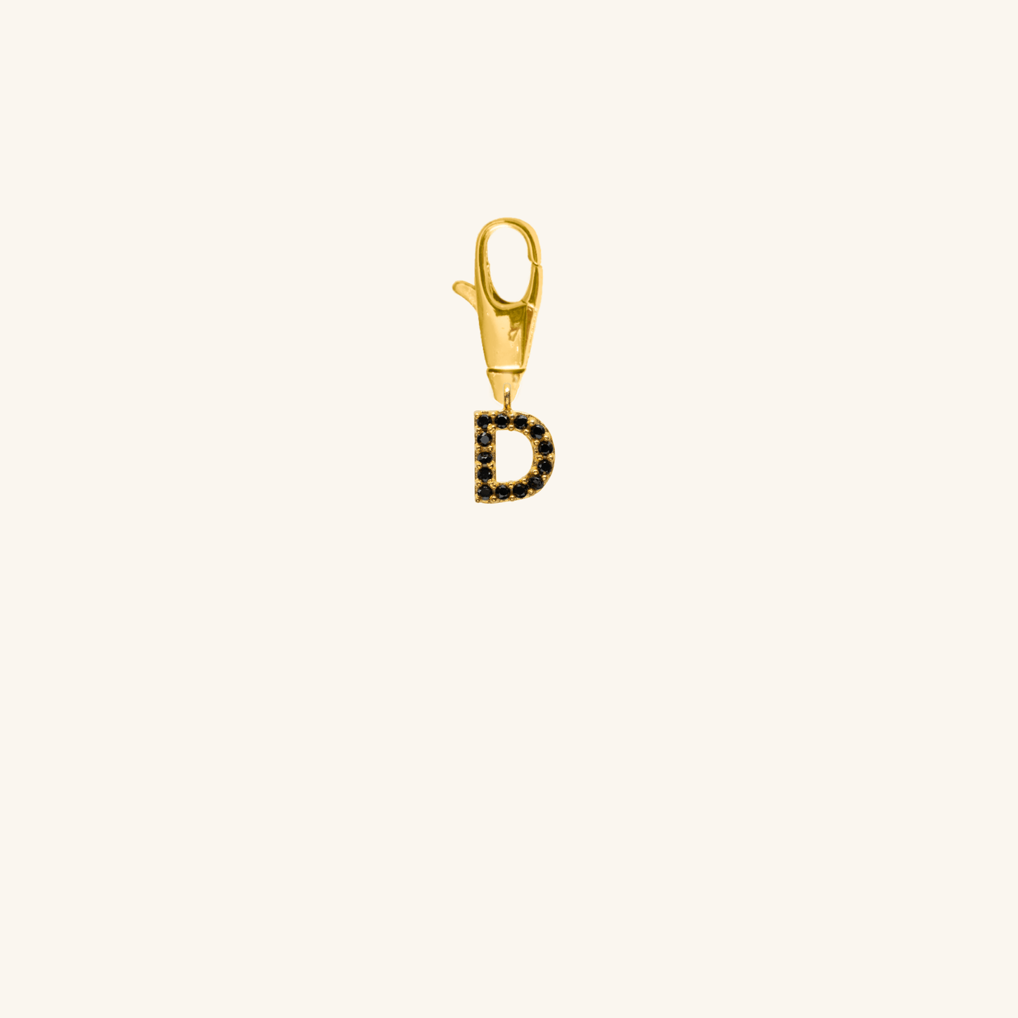 Gold Black Initial Pendant