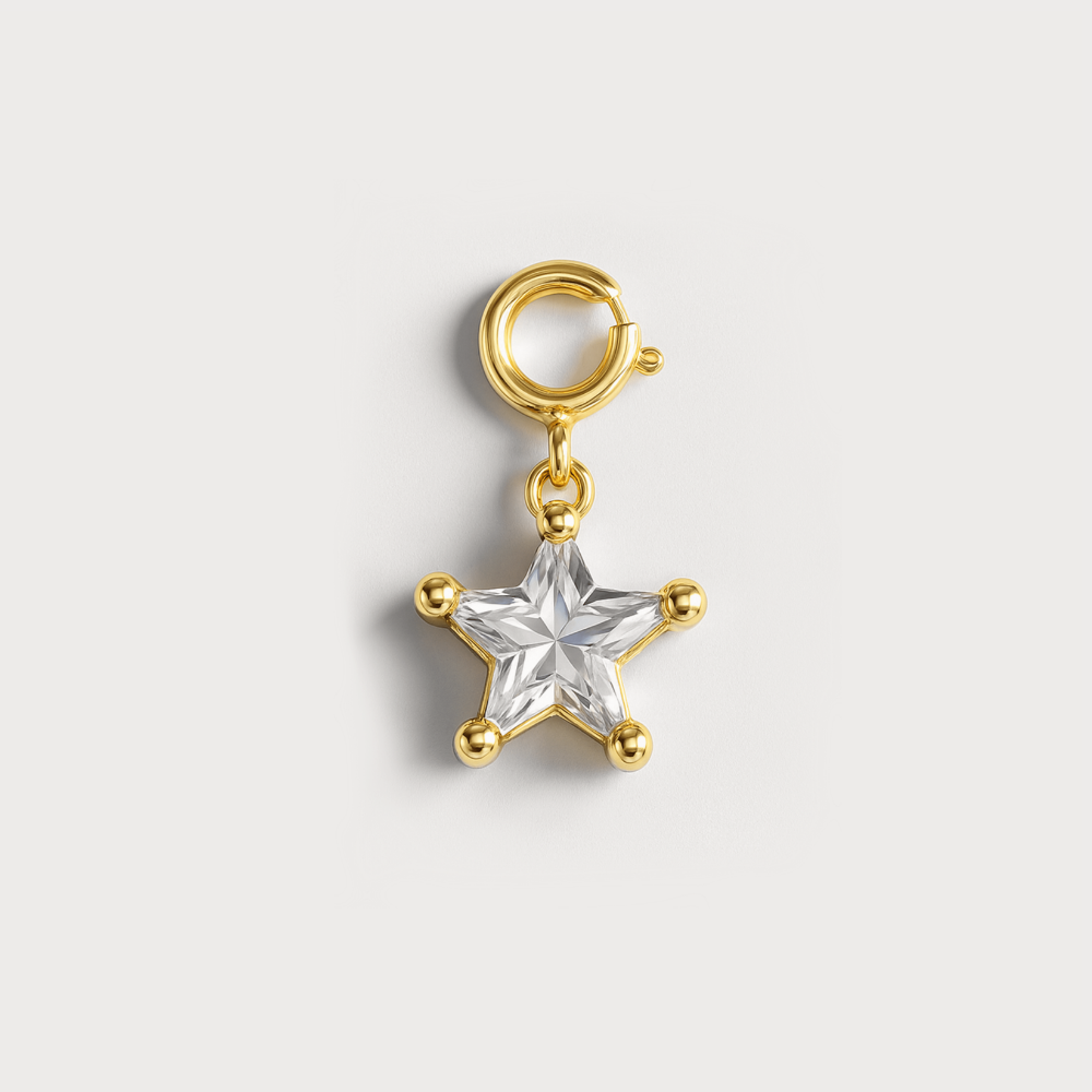 Mini Astrid Star Charm - Diamond