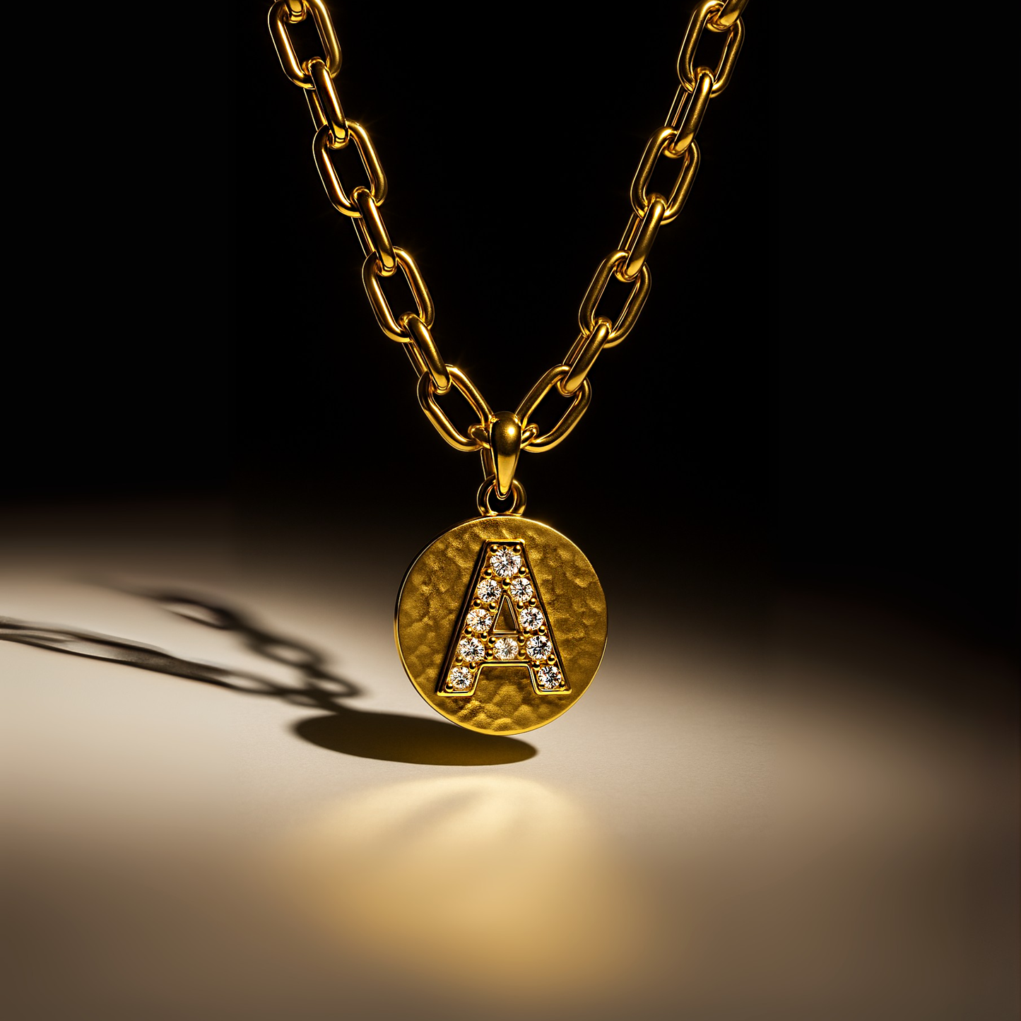 Gold Initial Coin Necklace