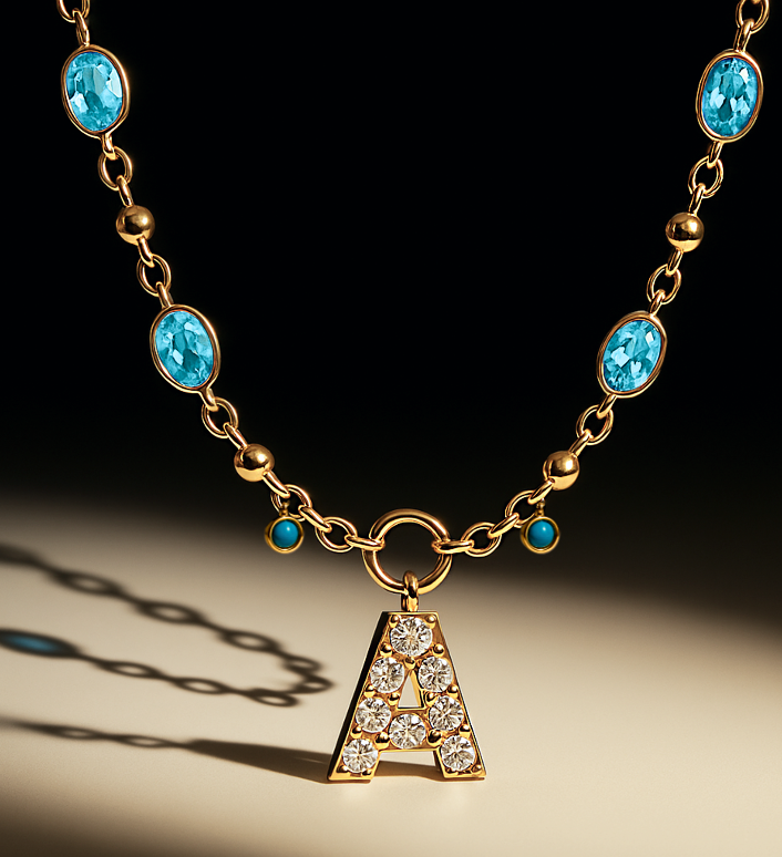 ALIÄ Gemstone Initial Necklace