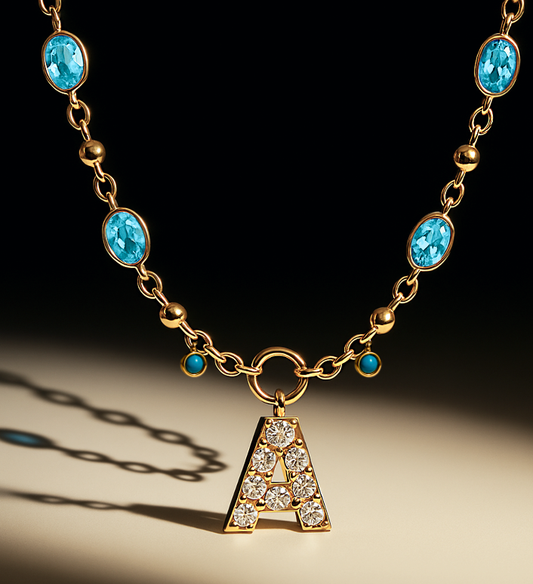 ALIÄ Gemstone Initial Necklace