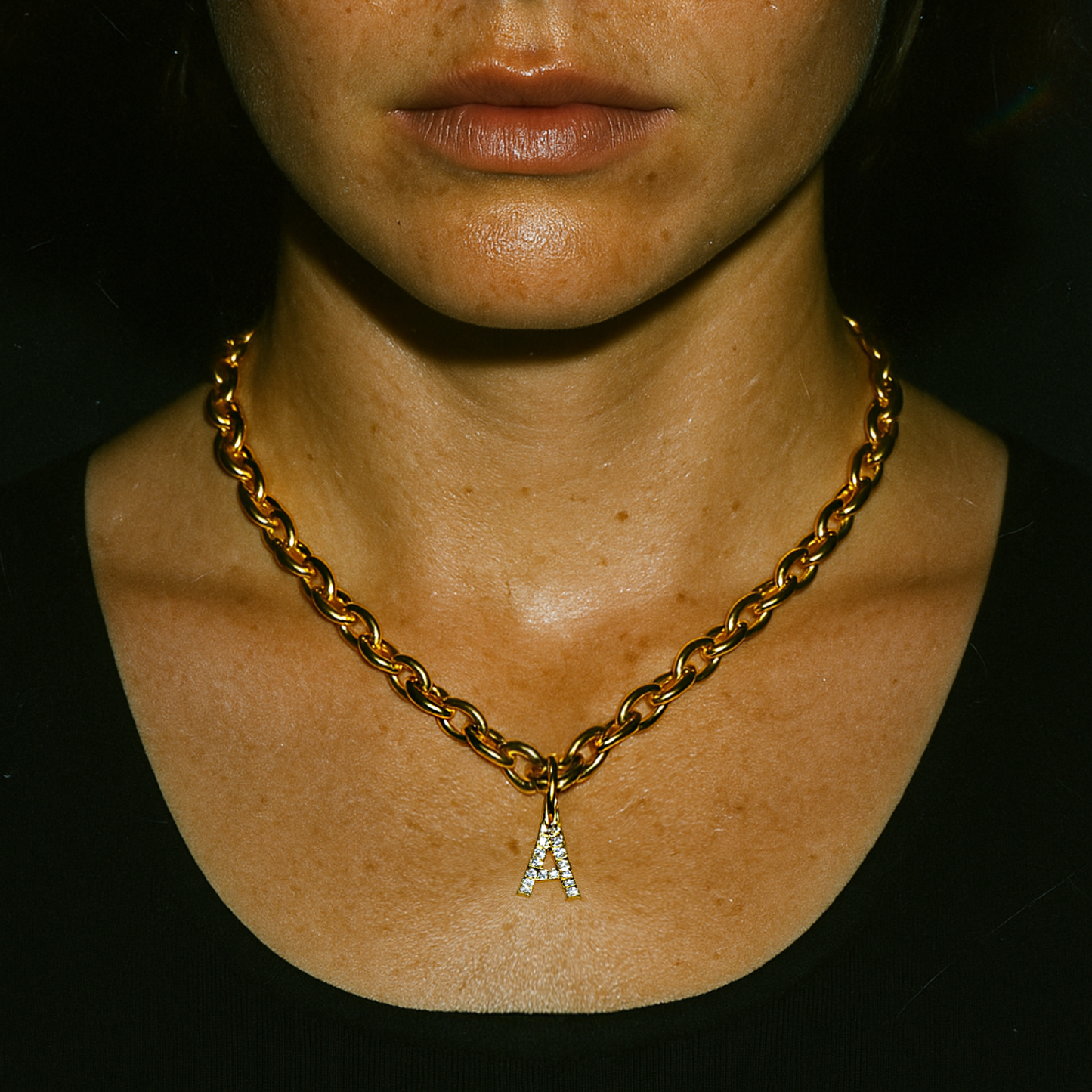 Diamond Initial Gold Name Necklace