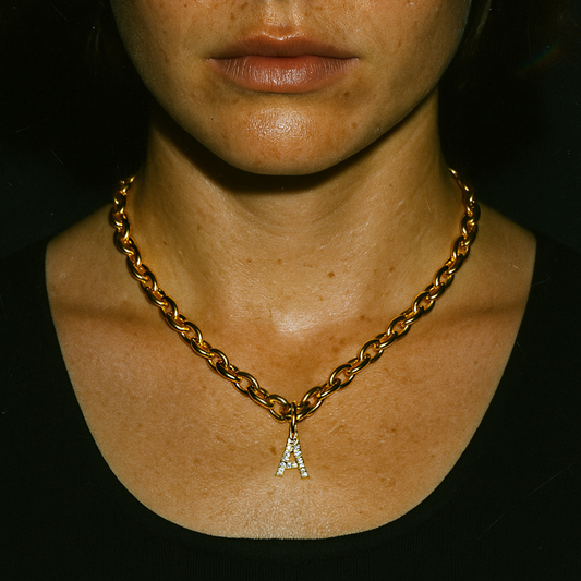Diamond Initial Gold Name Necklace