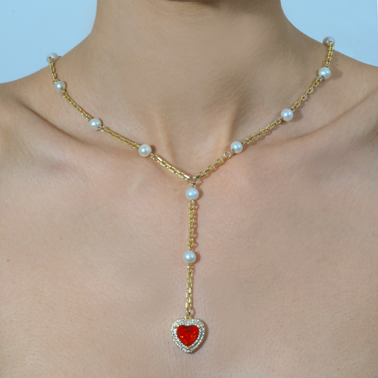 ANGEL FACED Pearl Rosary