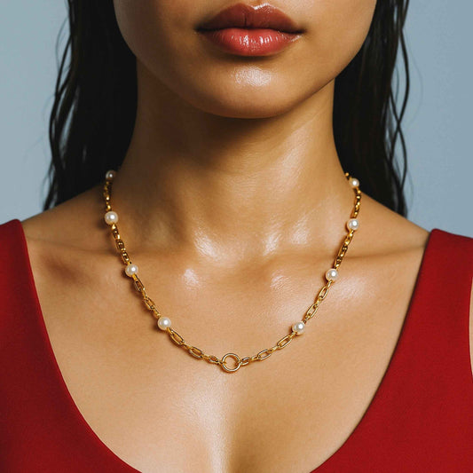 Gold Freshwater Pearl Necklace