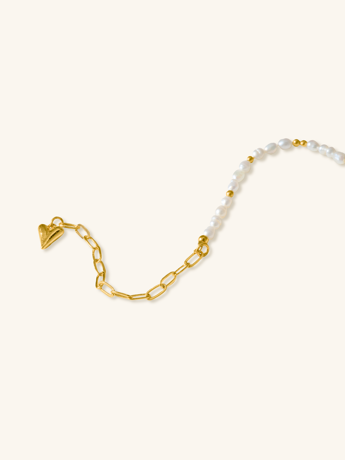 Handmade Beaded Baroque Pearl and Gold Necklace