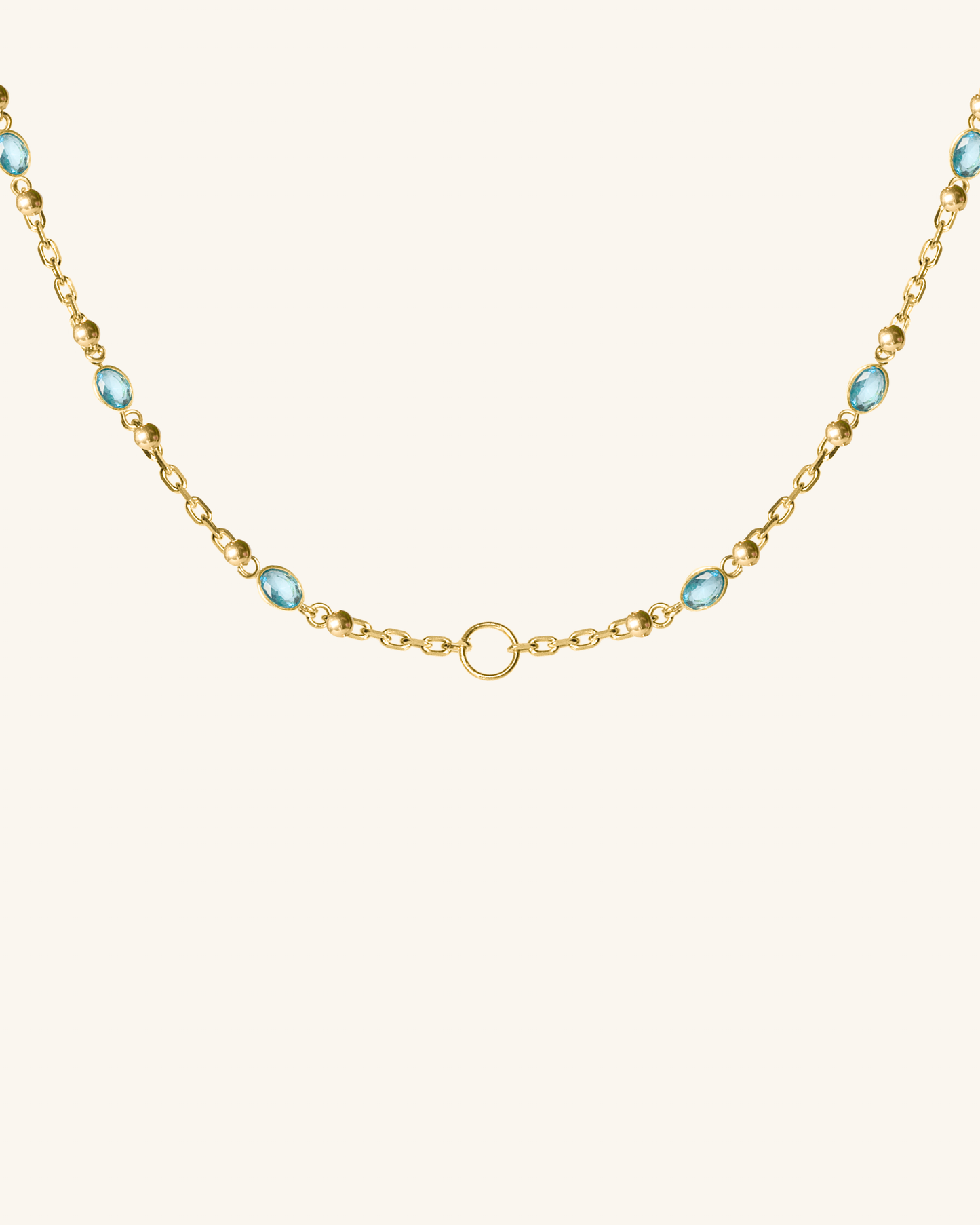 Turquoise Gemstone Gold Necklace Chain