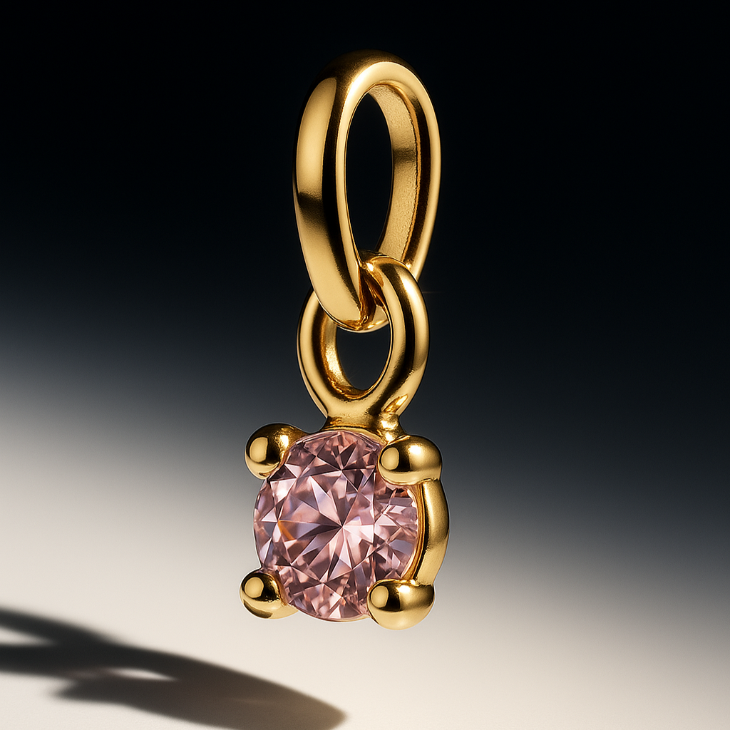 Pink gemstone mircro charm