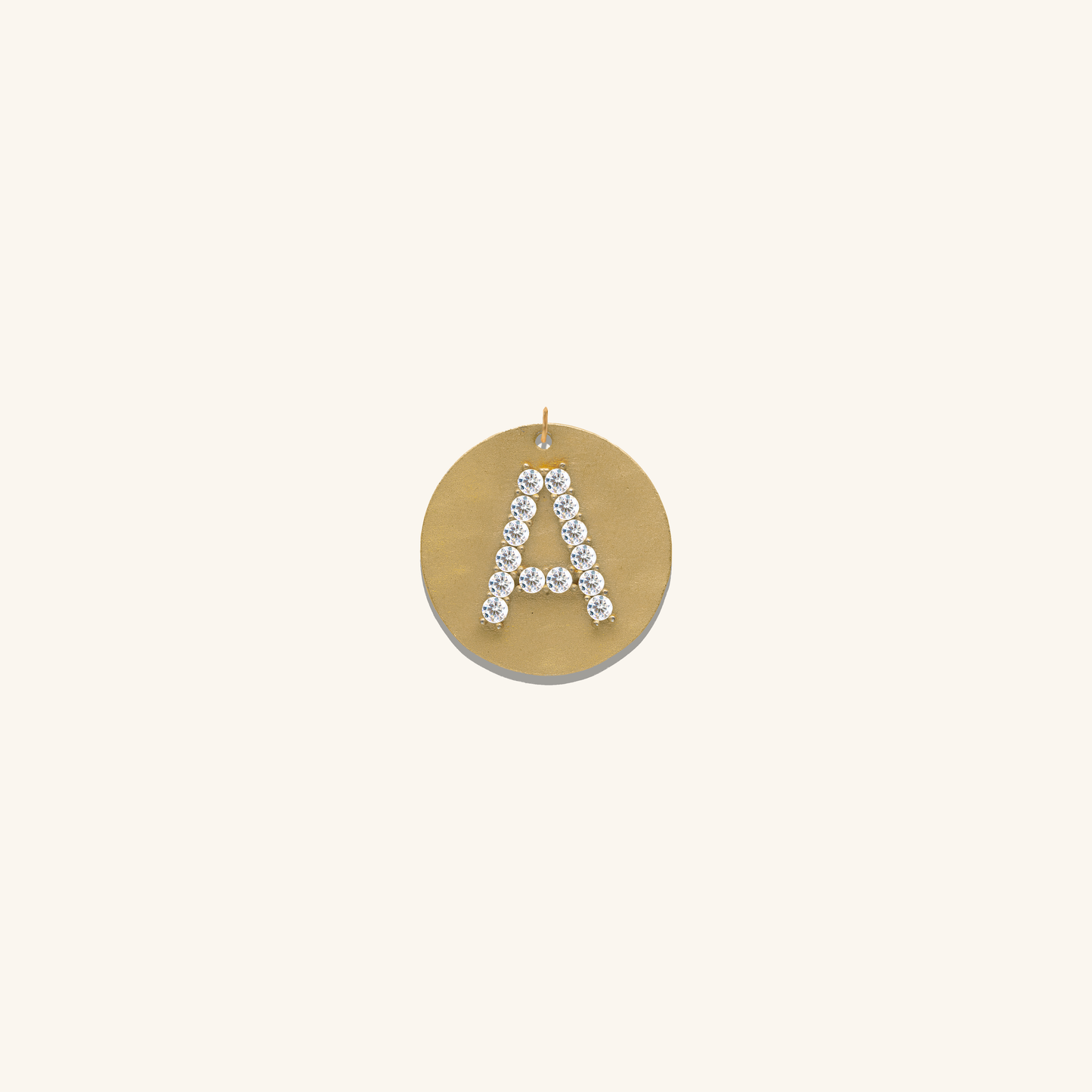Gold Coin Initial Pendant - A