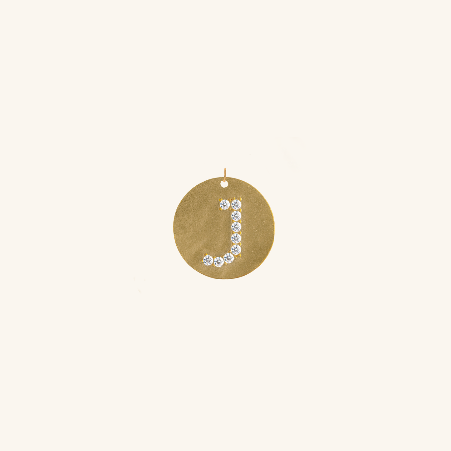 Gold Coin Initial Pendant - J