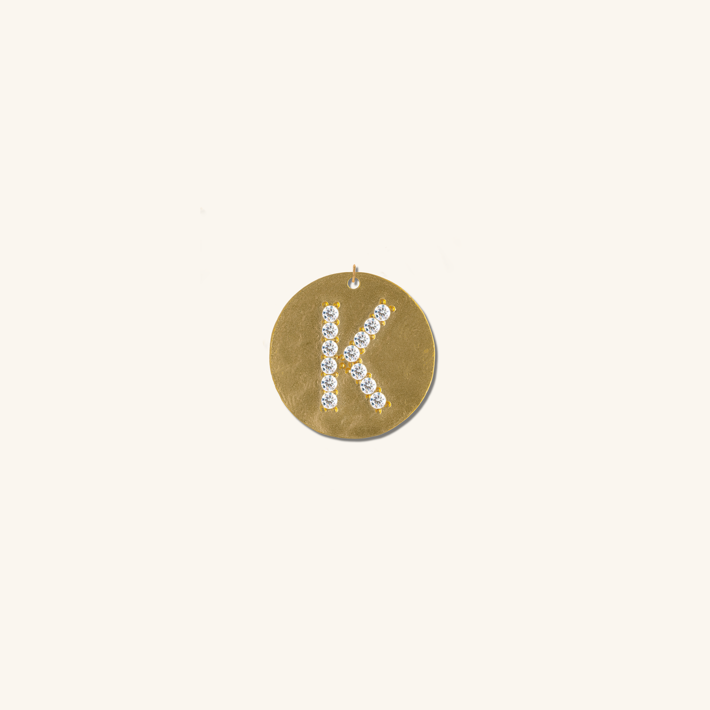 Gold Coin Initial Pendant - K