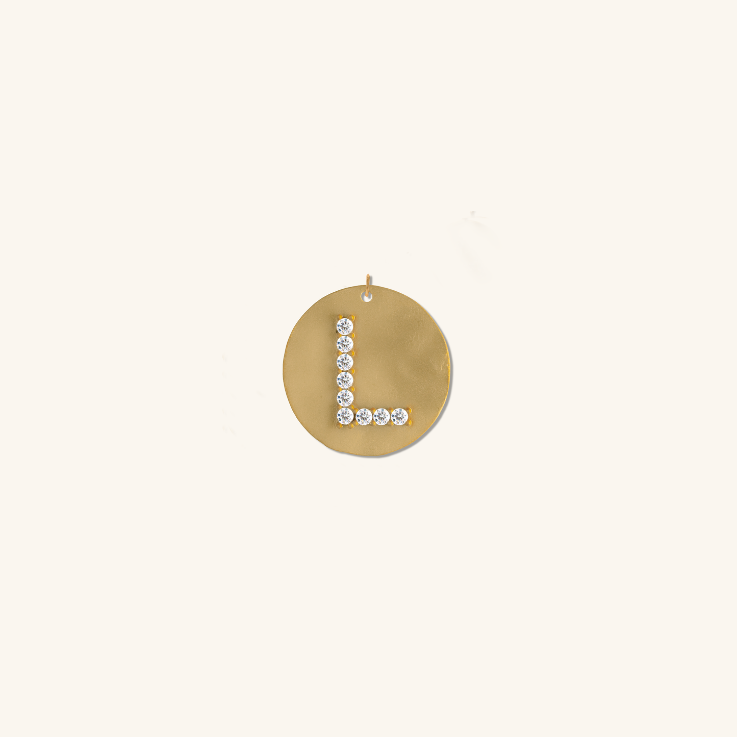 Gold Coin Initial Pendant - L