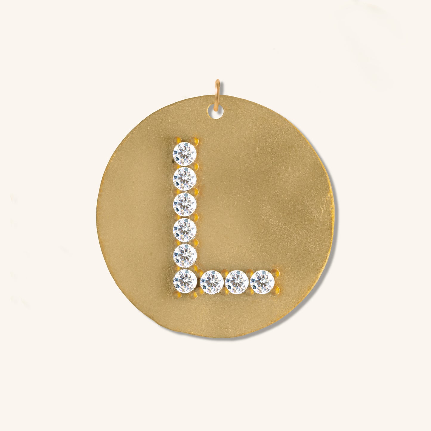 Gold Coin Initial Pendant - L