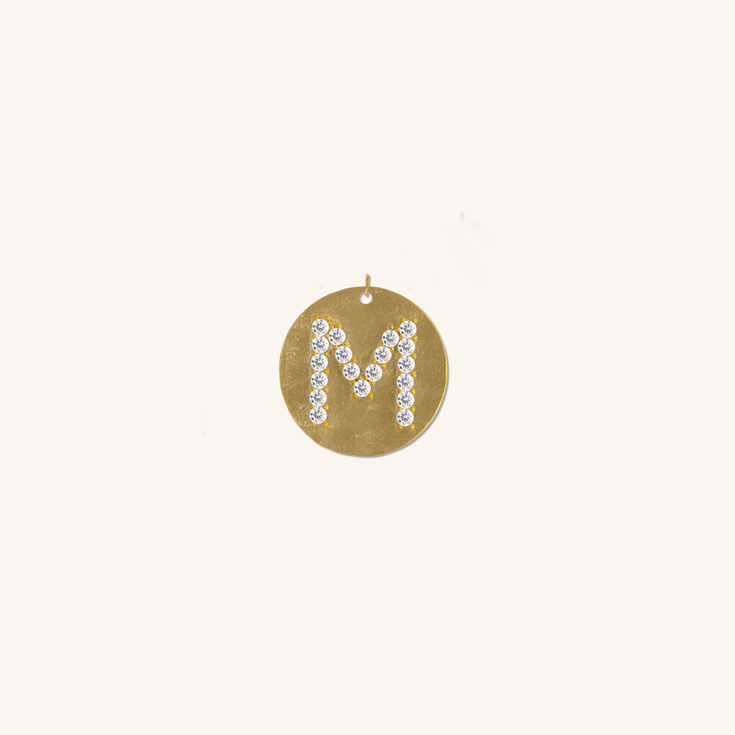 Gold Coin Initial Pendant - M