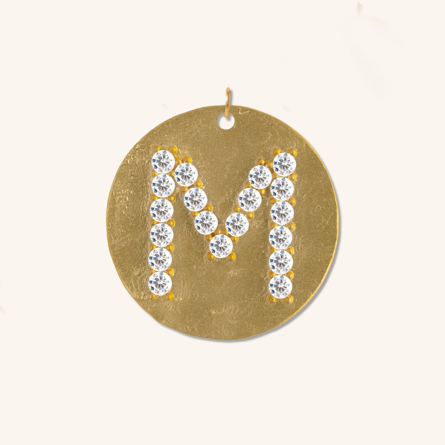 Gold Coin Initial Pendant - M