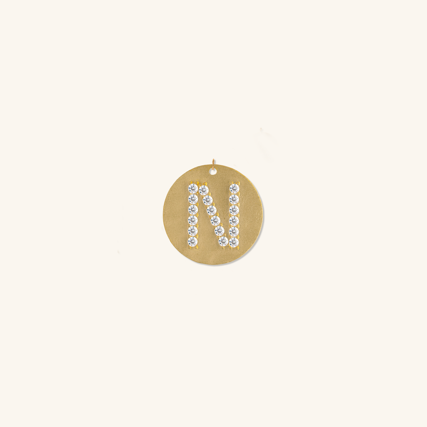 Gold Coin Initial Pendant - N