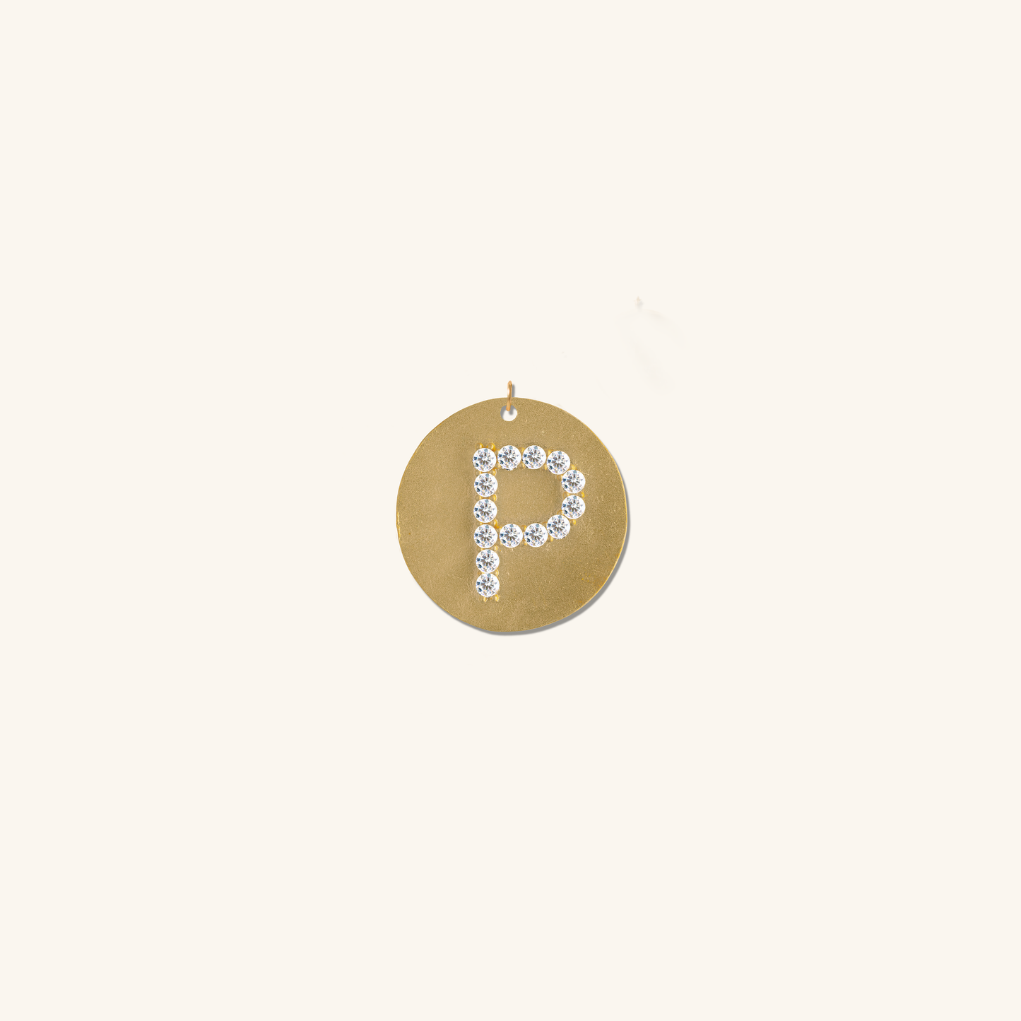 Gold Coin Initial Pendant - P