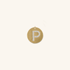  Gold Coin Initial Pendant - P 