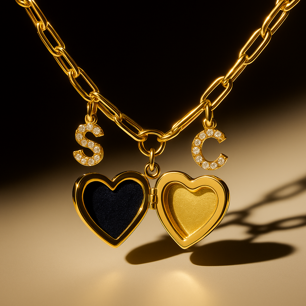 2 initial gold perfume necklace