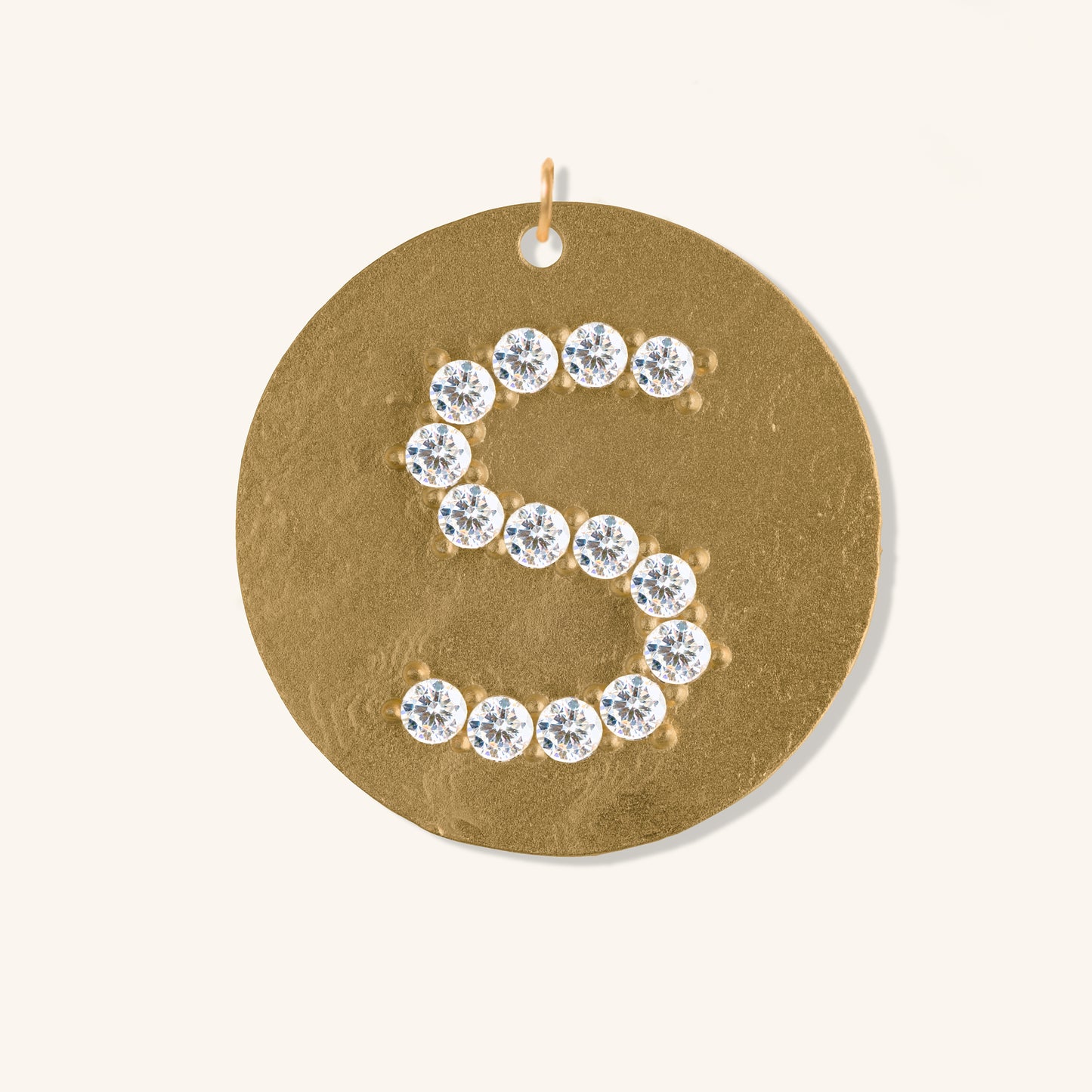Gold Coin Initial Pendant - S
