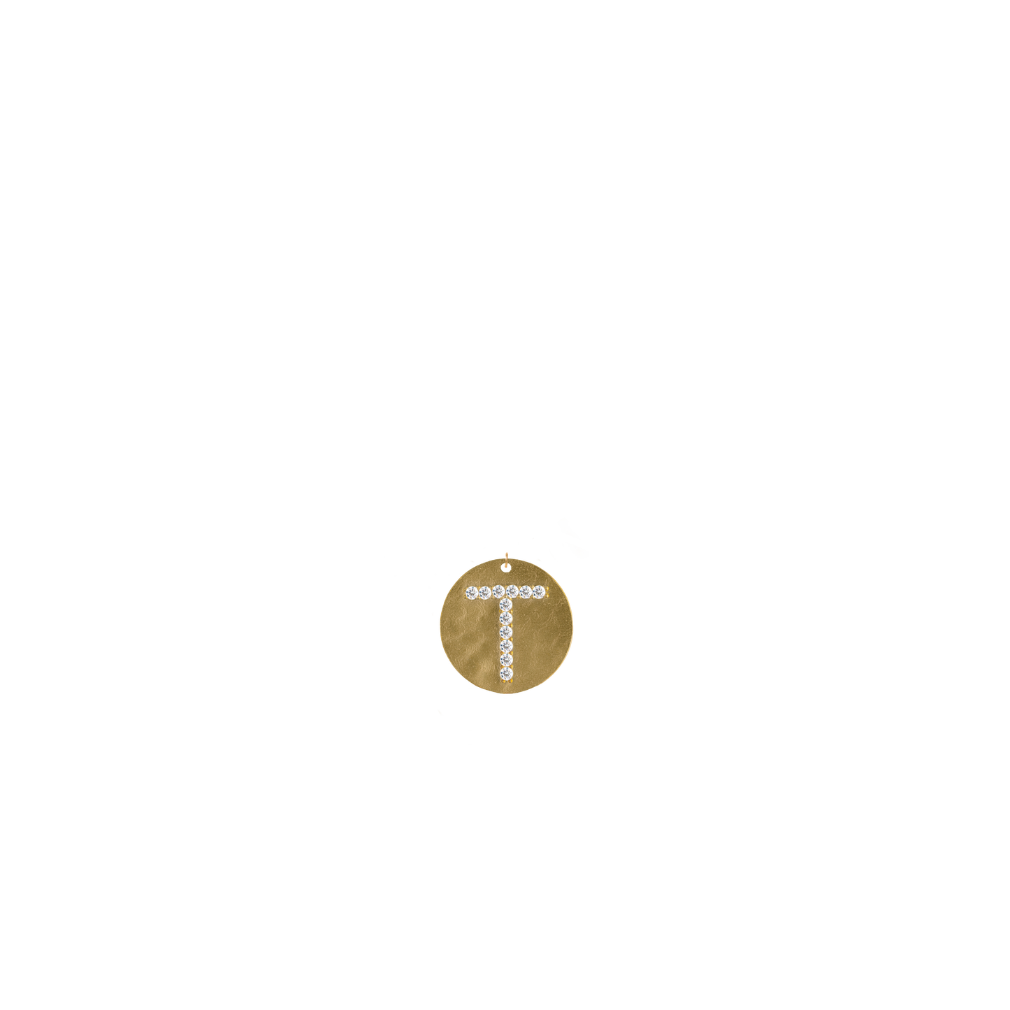 Gold Coin Initial Pendant - T