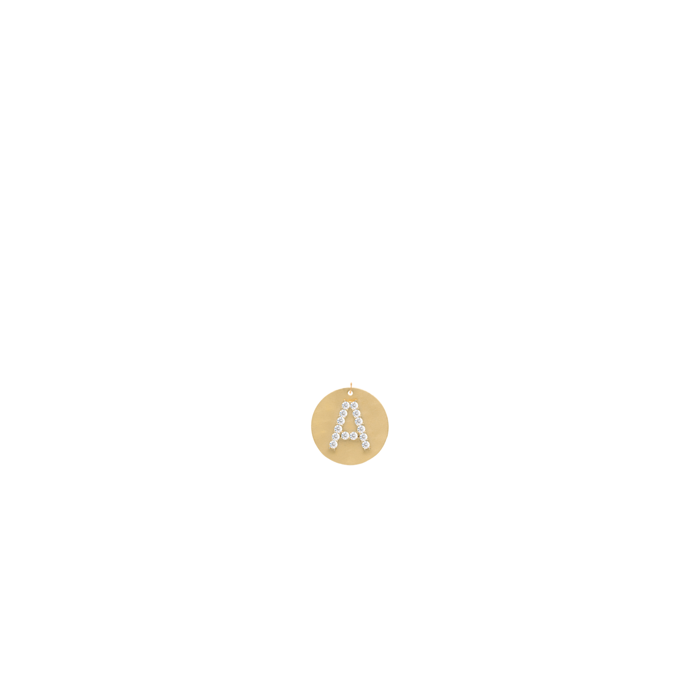 Gold Coin Initial Pendant - A