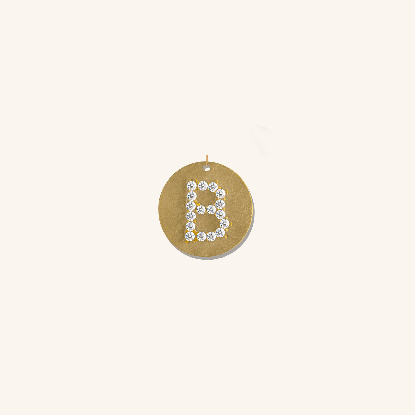 Gold Coin Initial Pendant - B