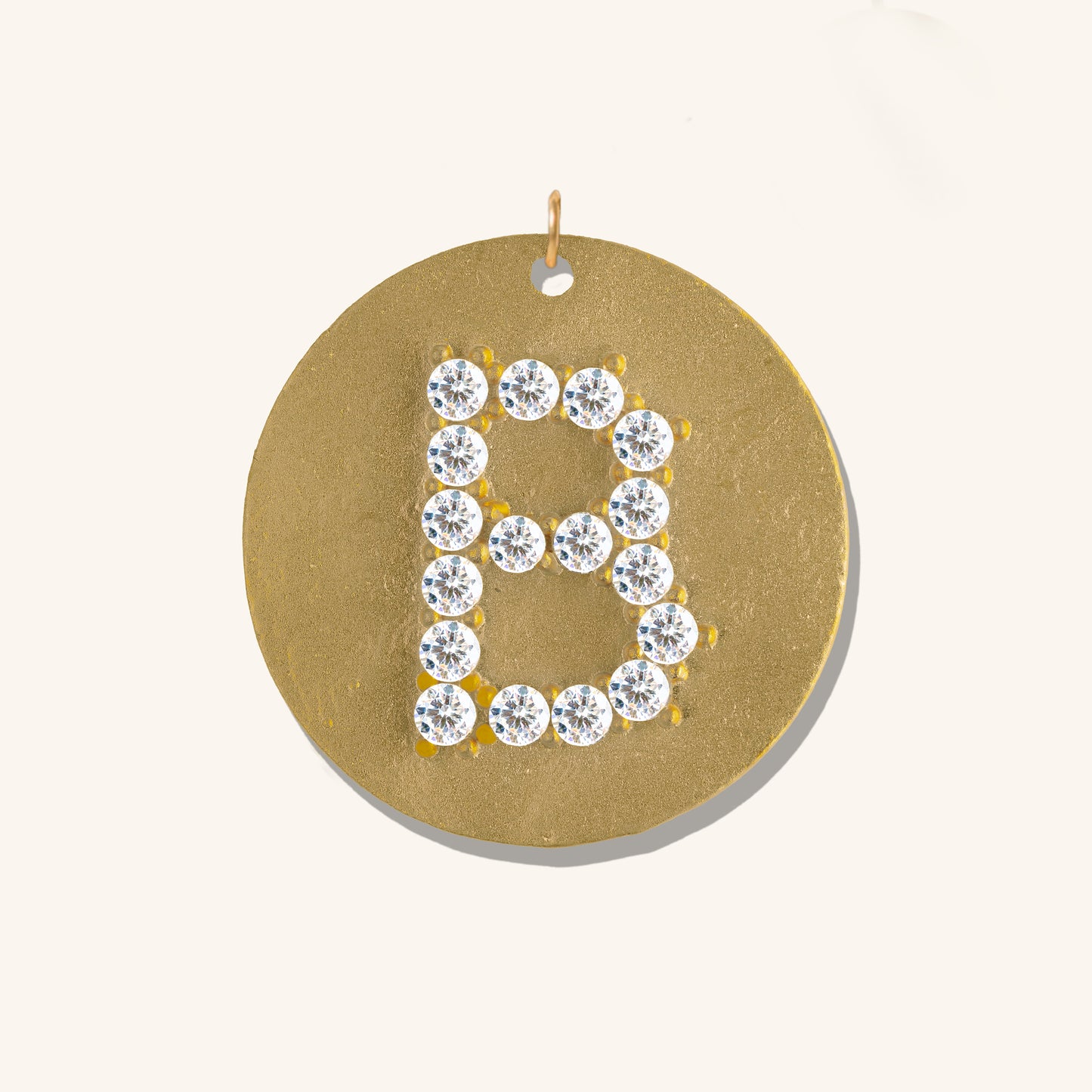 Gold Coin Initial Pendant - B