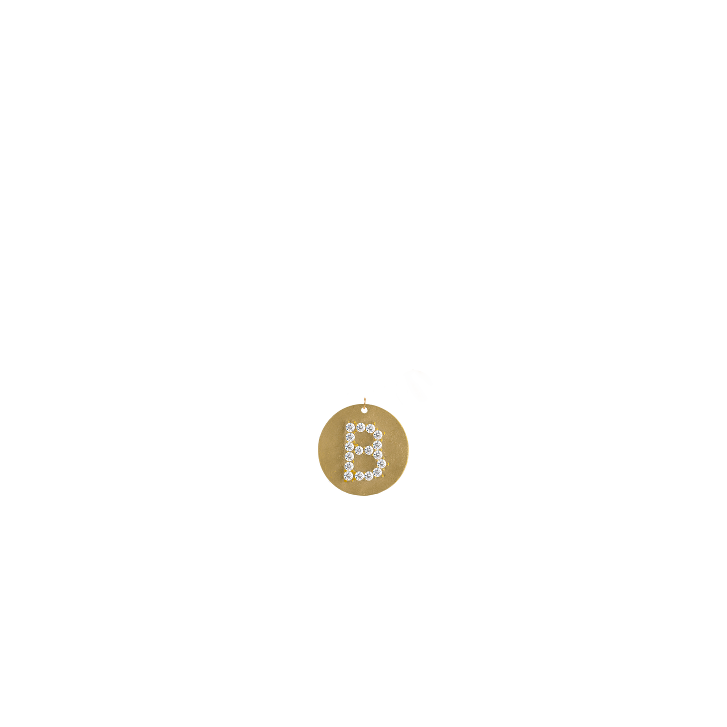 Gold Coin Initial Pendant - B
