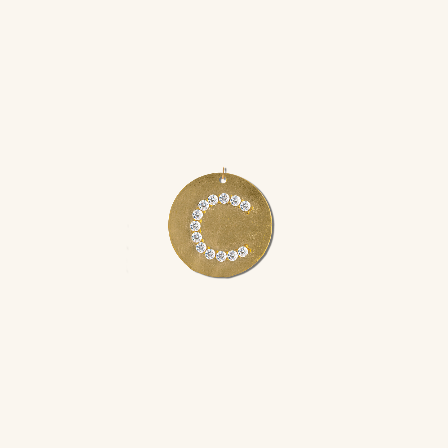 Gold Coin Initial Pendant - C