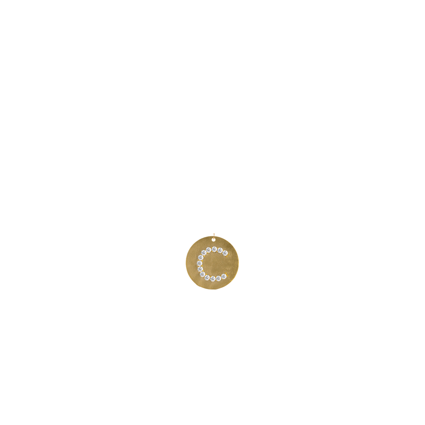 Gold Coin Initial Pendant - C