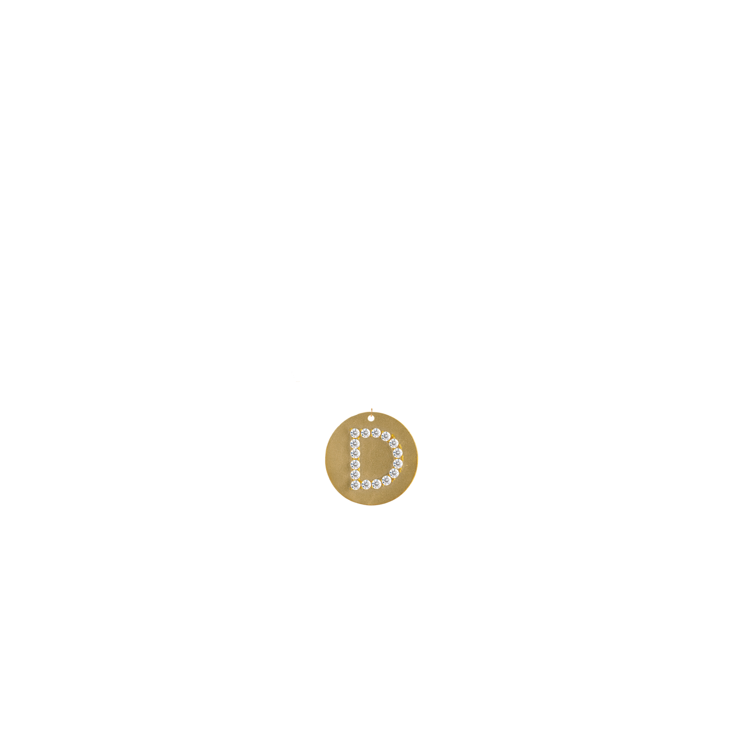 Gold Coin Initial Pendant - D