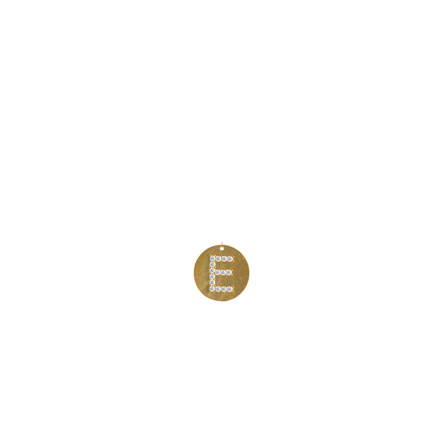 Gold Coin Initial Pendant - E