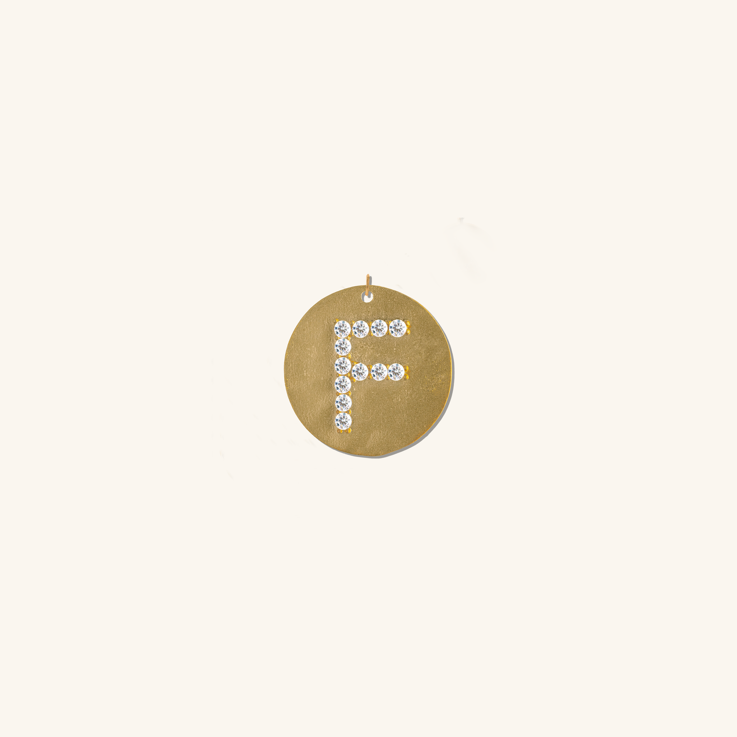 Gold Coin Initial Pendant - F